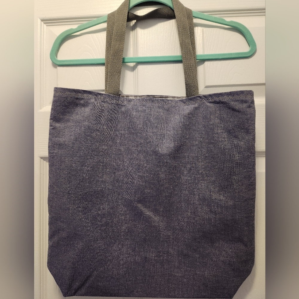 Handmade Blue Cotton Tote Bag